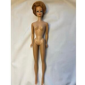 Vintage Mattel 1960s Fashion Queen Barbie Doll Straight Leg Titan Bubble Cut Wig